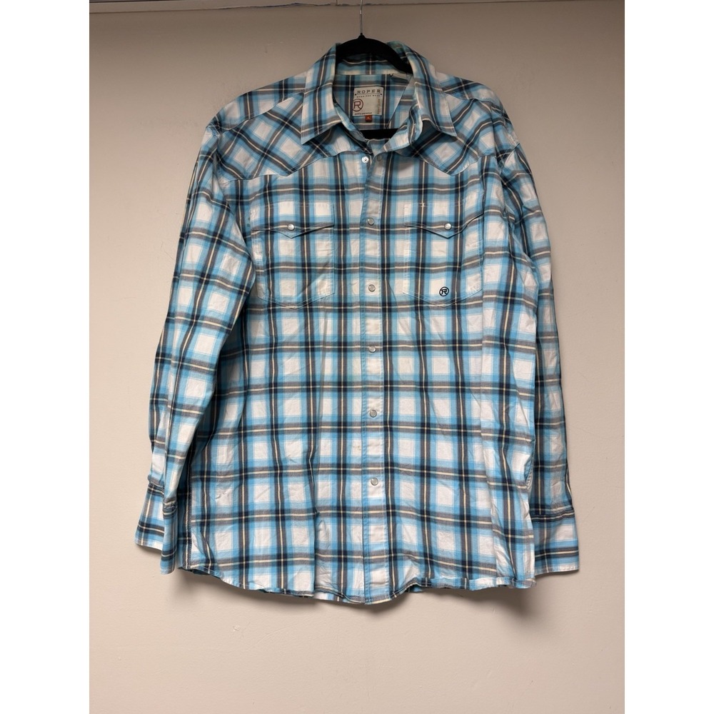 Roper‎ Western Men's Long Sleeve Button Up Size L Rancher Cowboy